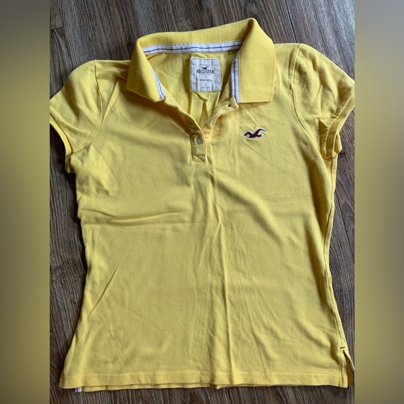 Hollister So Cal Stretch Yellow Women’s Polo Shirt - Picture 4 of 5